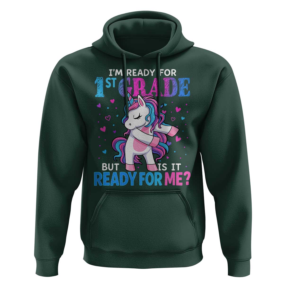 Funny Back To School 1st Grade Hoodie First Grade Unicorn Girls - Wonder Print Shop
