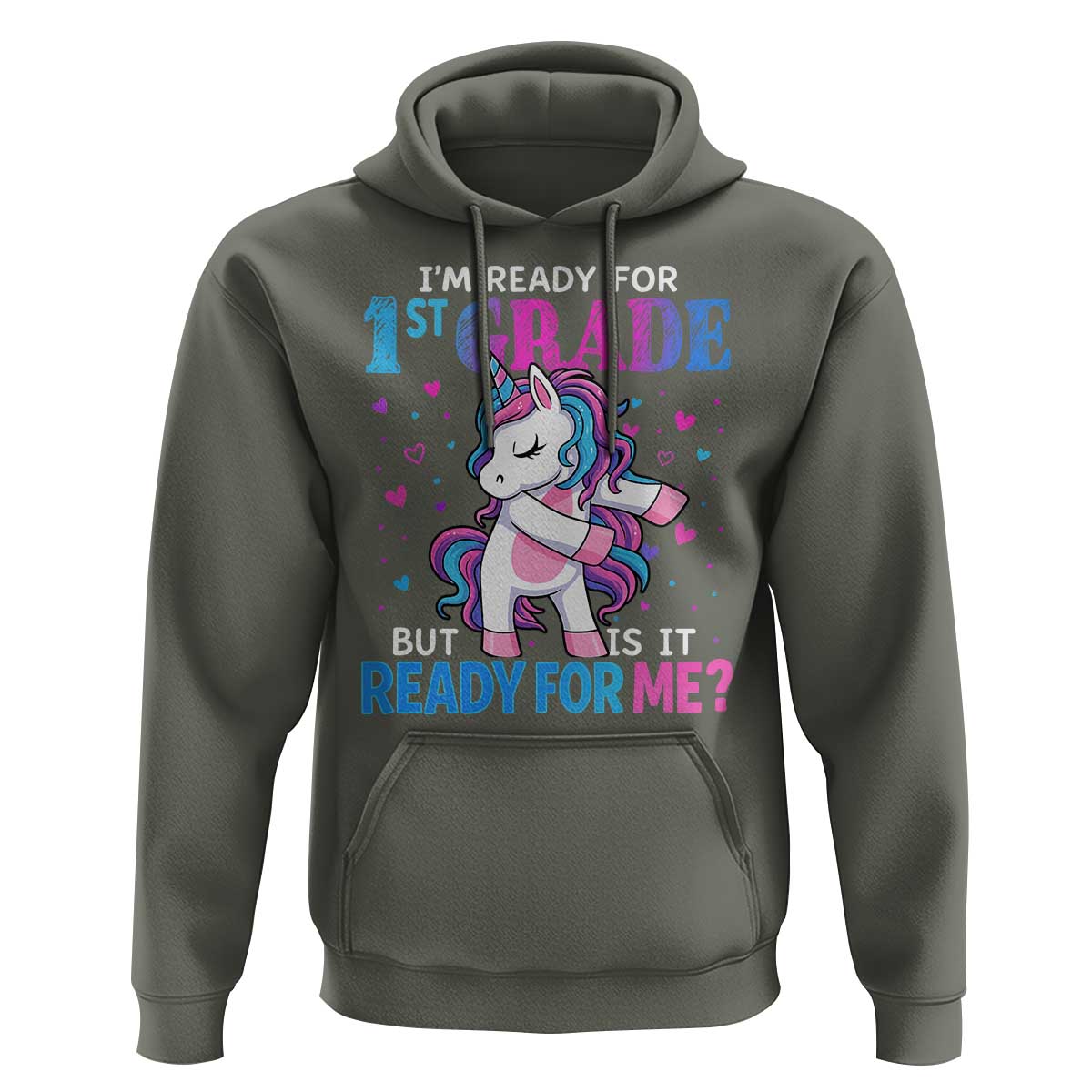 Funny Back To School 1st Grade Hoodie First Grade Unicorn Girls - Wonder Print Shop