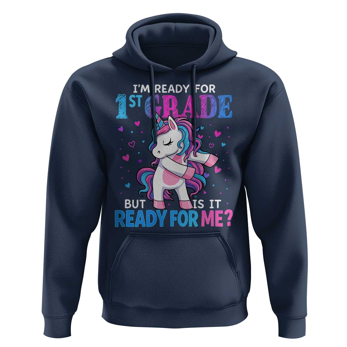 Funny Back To School 1st Grade Hoodie First Grade Unicorn Girls - Wonder Print Shop