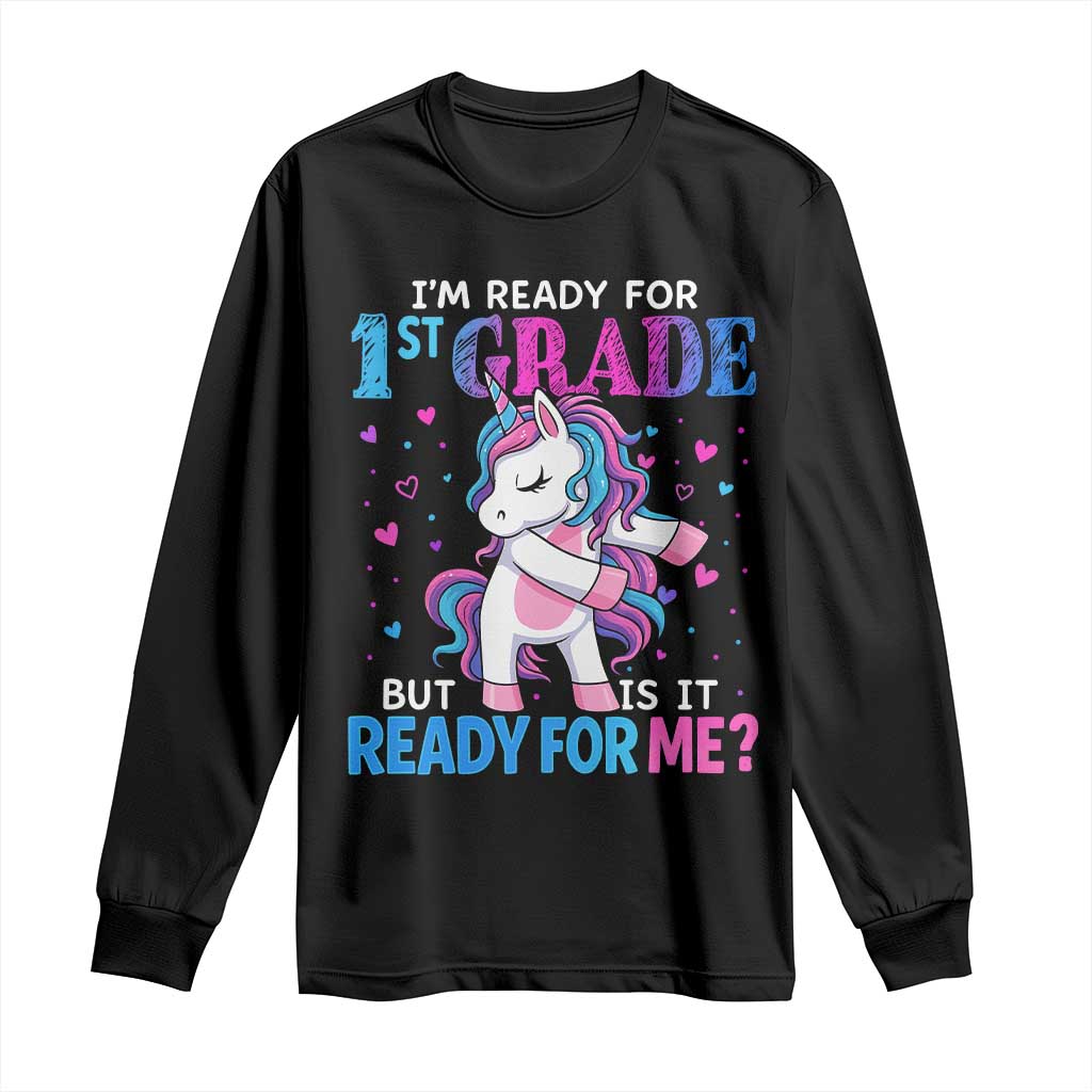 Funny Back To School 1st Grade Long Sleeve Shirt First Grade Unicorn Girls - Wonder Print Shop