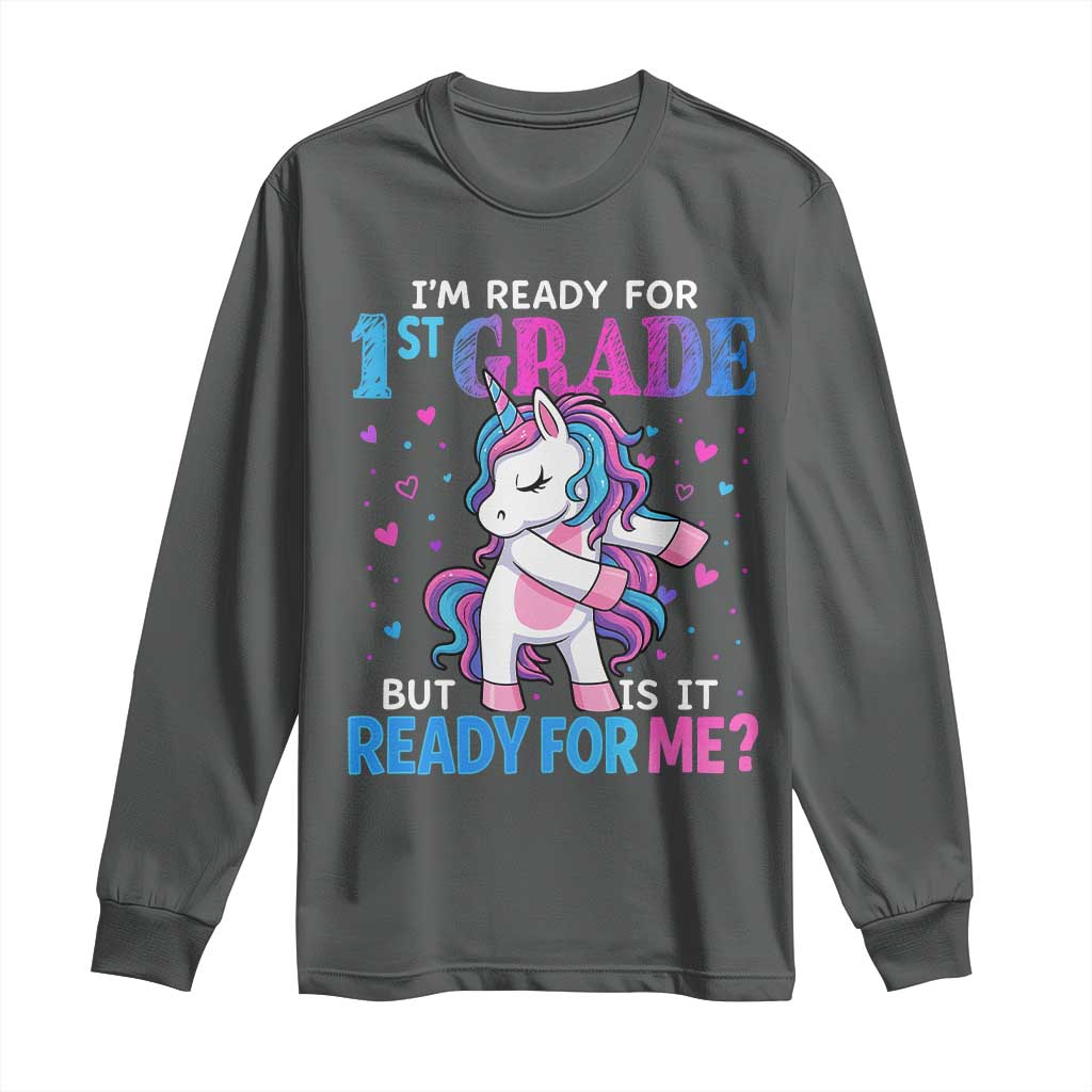Funny Back To School 1st Grade Long Sleeve Shirt First Grade Unicorn Girls - Wonder Print Shop
