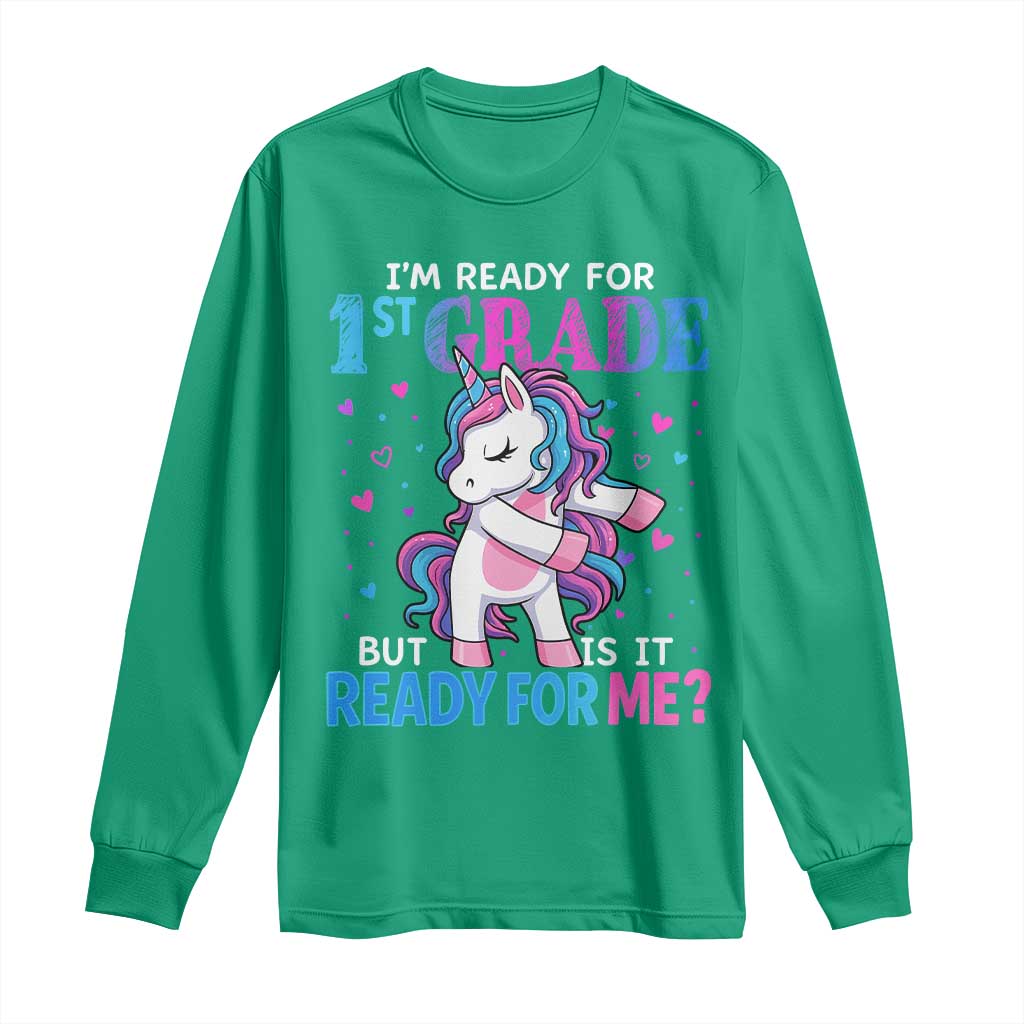 Funny Back To School 1st Grade Long Sleeve Shirt First Grade Unicorn Girls - Wonder Print Shop