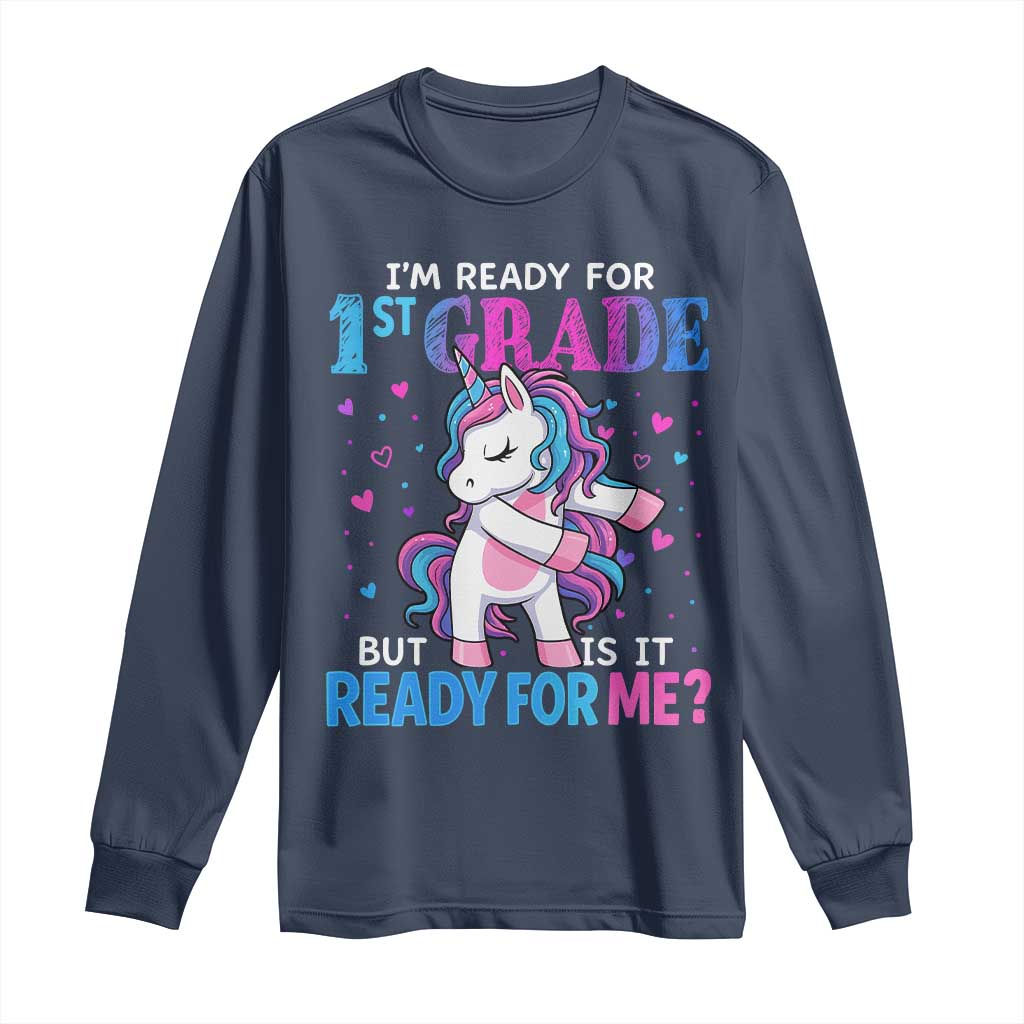 Funny Back To School 1st Grade Long Sleeve Shirt First Grade Unicorn Girls - Wonder Print Shop