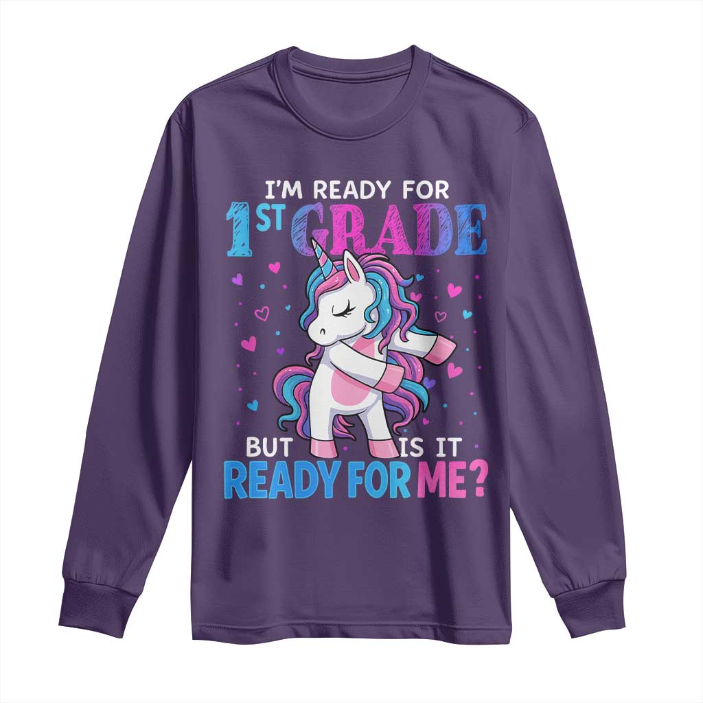 Funny Back To School 1st Grade Long Sleeve Shirt First Grade Unicorn Girls - Wonder Print Shop