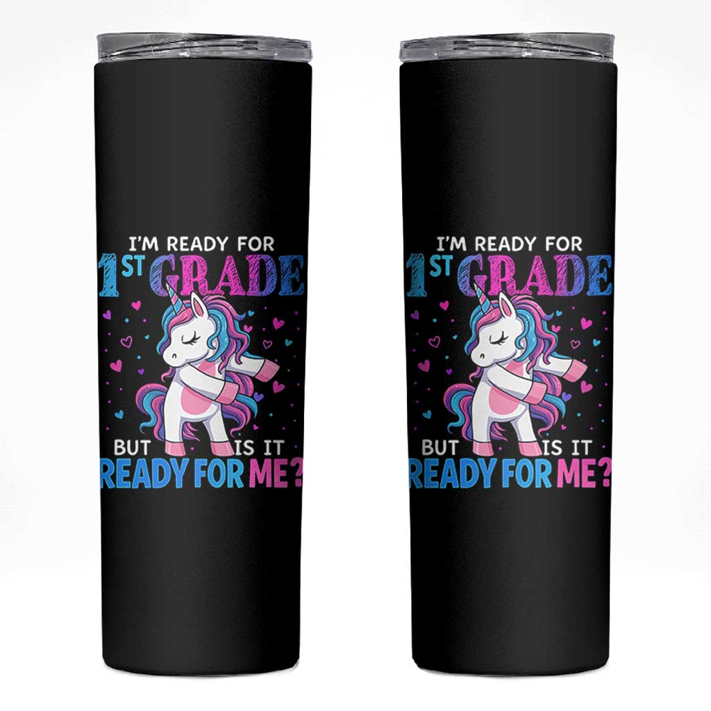Funny Back To School 1st Grade Skinny Tumbler First Grade Unicorn Girls - Wonder Print Shop