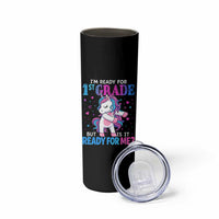 Funny Back To School 1st Grade Skinny Tumbler First Grade Unicorn Girls - Wonder Print Shop