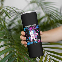 Funny Back To School 1st Grade Skinny Tumbler First Grade Unicorn Girls - Wonder Print Shop