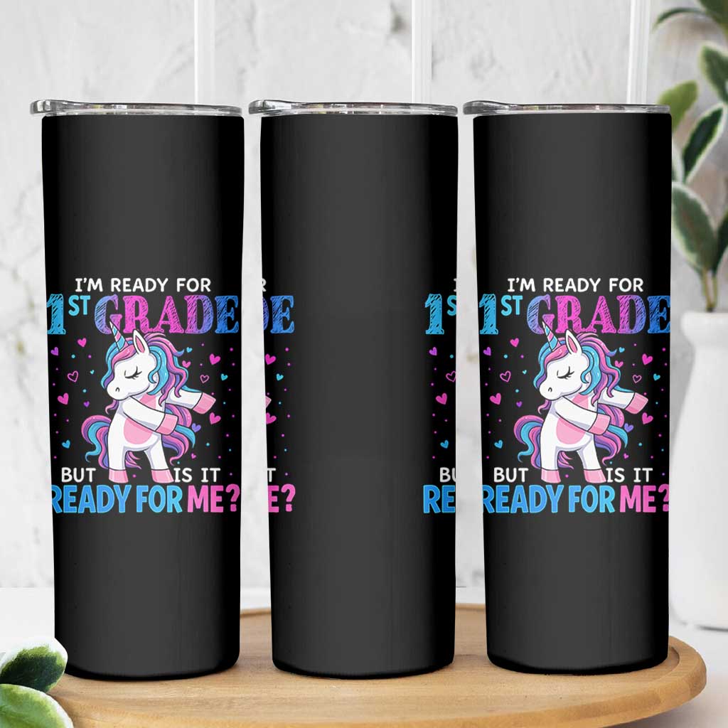Funny Back To School 1st Grade Skinny Tumbler First Grade Unicorn Girls - Wonder Print Shop