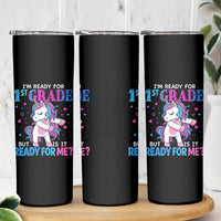 Funny Back To School 1st Grade Skinny Tumbler First Grade Unicorn Girls - Wonder Print Shop