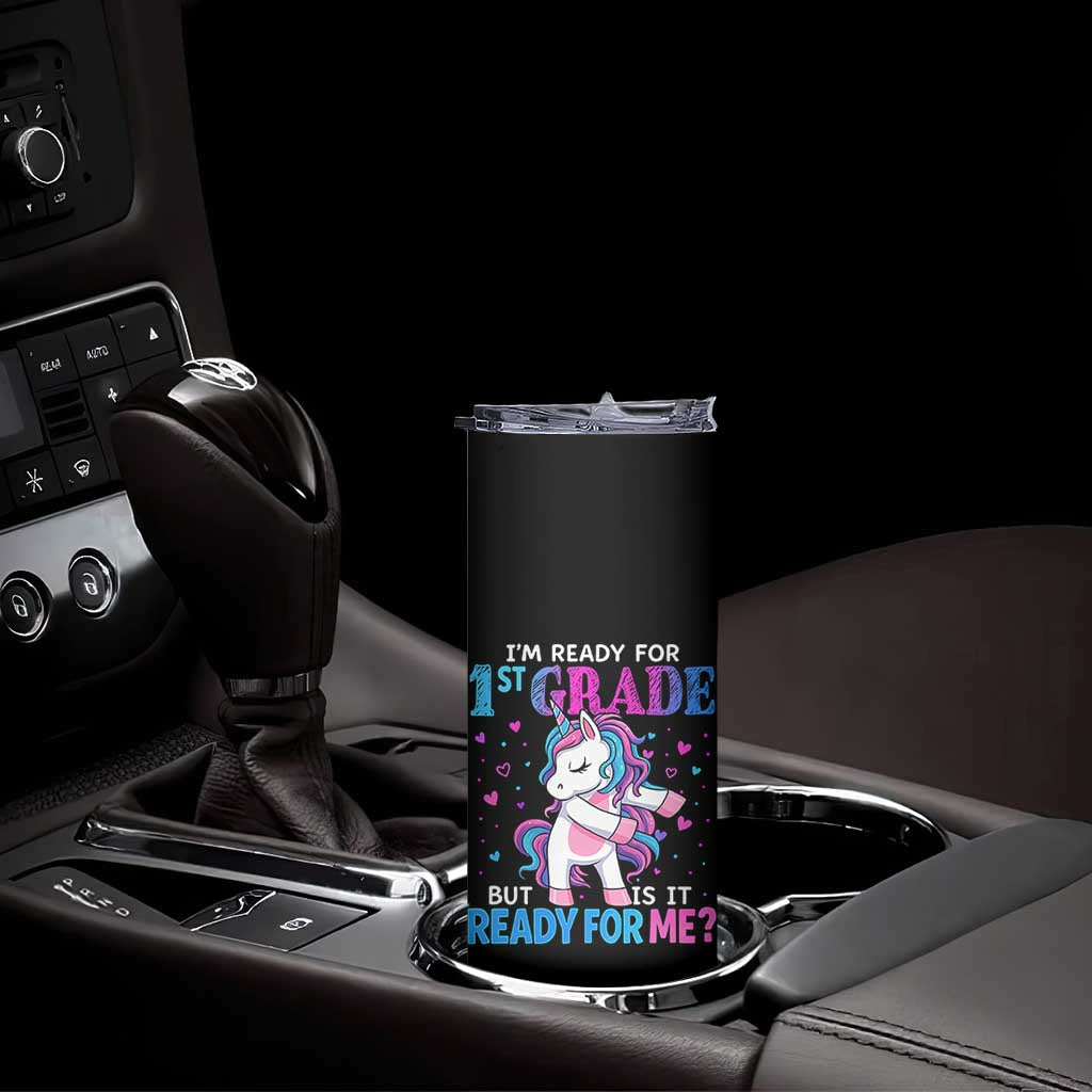 Funny Back To School 1st Grade Skinny Tumbler First Grade Unicorn Girls - Wonder Print Shop