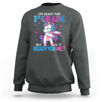 Funny Back To School 1st Grade Sweatshirt First Grade Unicorn Girls - Wonder Print Shop