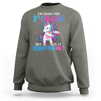 Funny Back To School 1st Grade Sweatshirt First Grade Unicorn Girls - Wonder Print Shop