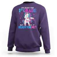 Funny Back To School 1st Grade Sweatshirt First Grade Unicorn Girls - Wonder Print Shop