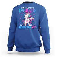 Funny Back To School 1st Grade Sweatshirt First Grade Unicorn Girls - Wonder Print Shop