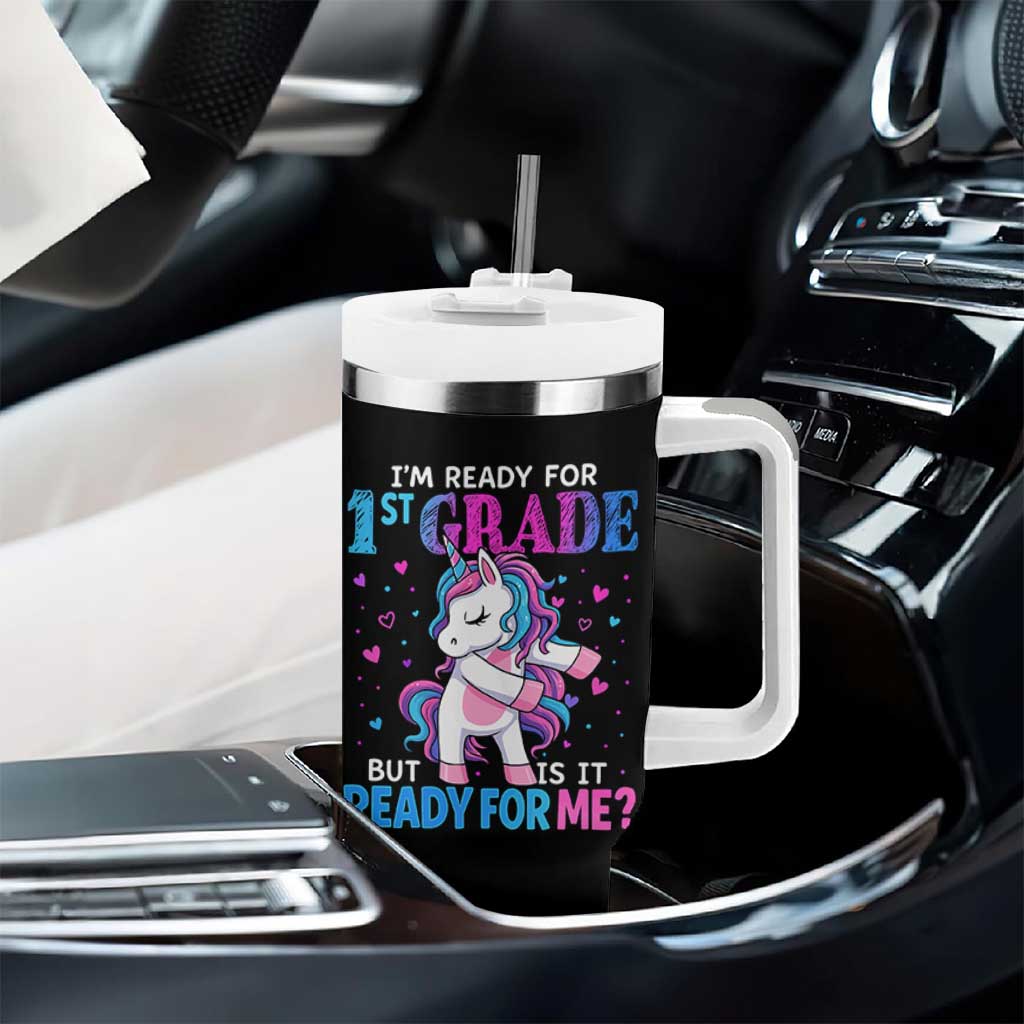 Funny Back To School 1st Grade Tumbler With Handle First Grade Unicorn Girls - Wonder Print Shop