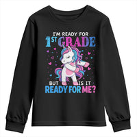 Funny Back To School 1st Grade Youth Sweatshirt First Grade Unicorn Girls - Wonder Print Shop