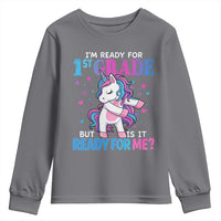 Funny Back To School 1st Grade Youth Sweatshirt First Grade Unicorn Girls - Wonder Print Shop