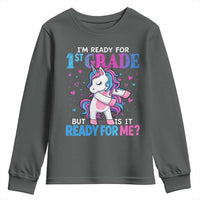 Funny Back To School 1st Grade Youth Sweatshirt First Grade Unicorn Girls - Wonder Print Shop