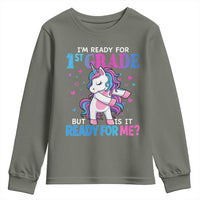 Funny Back To School 1st Grade Youth Sweatshirt First Grade Unicorn Girls - Wonder Print Shop