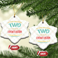 Funny Husband Ceramic Ornament Retro My Wife Says I Only Have Two Faults