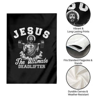 Jesus Deadlifting Garden Flag The Ultimate Deadlifter Christian