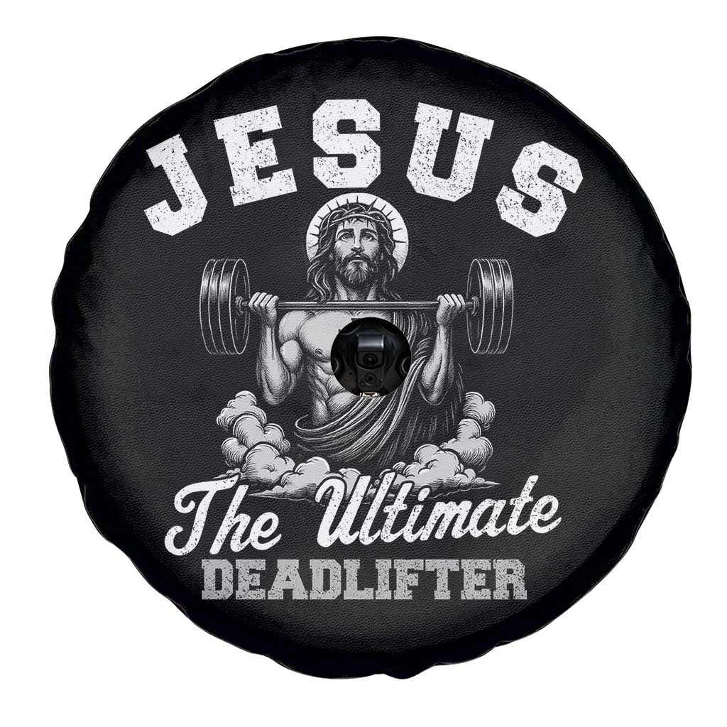 Jesus Deadlifting Spare Tire Cover The Ultimate Deadlifter Christian