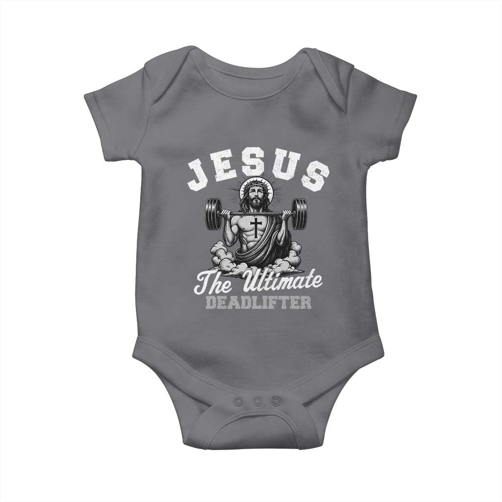 Jesus Deadlifting Baby Onesie The Ultimate Deadlifter Christian