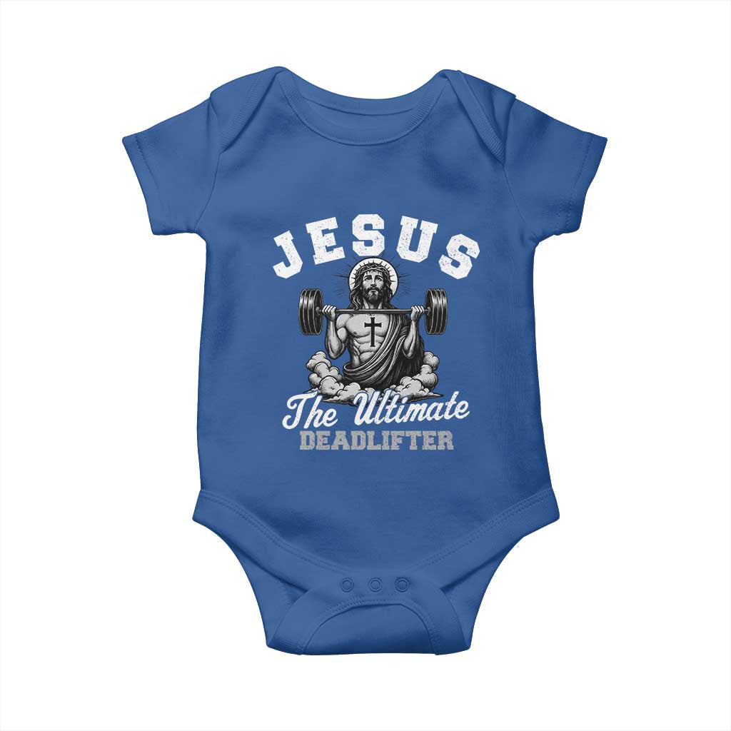 Jesus Deadlifting Baby Onesie The Ultimate Deadlifter Christian