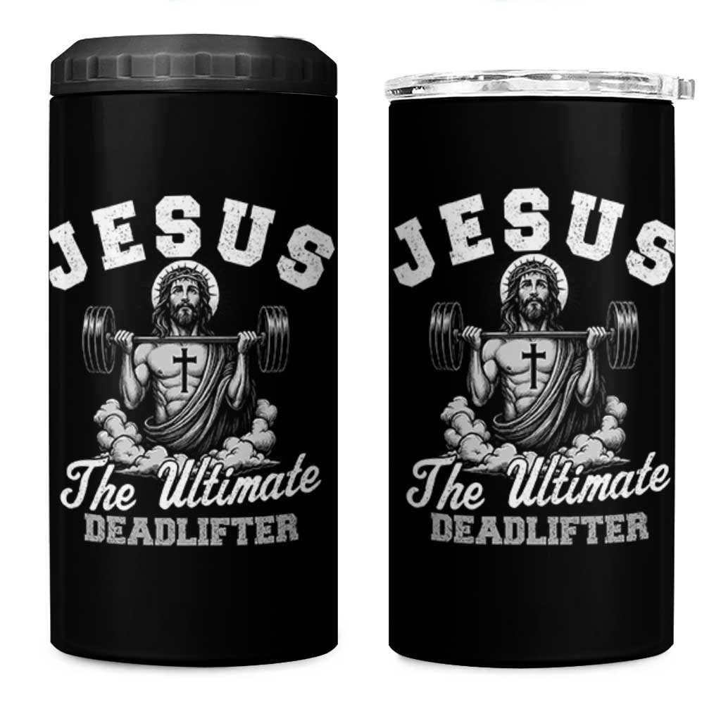 Jesus Deadlifting 4 in 1 Can Cooler Tumbler The Ultimate Deadlifter Christian