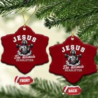 Jesus Deadlifting Ceramic Ornament The Ultimate Deadlifter Christian