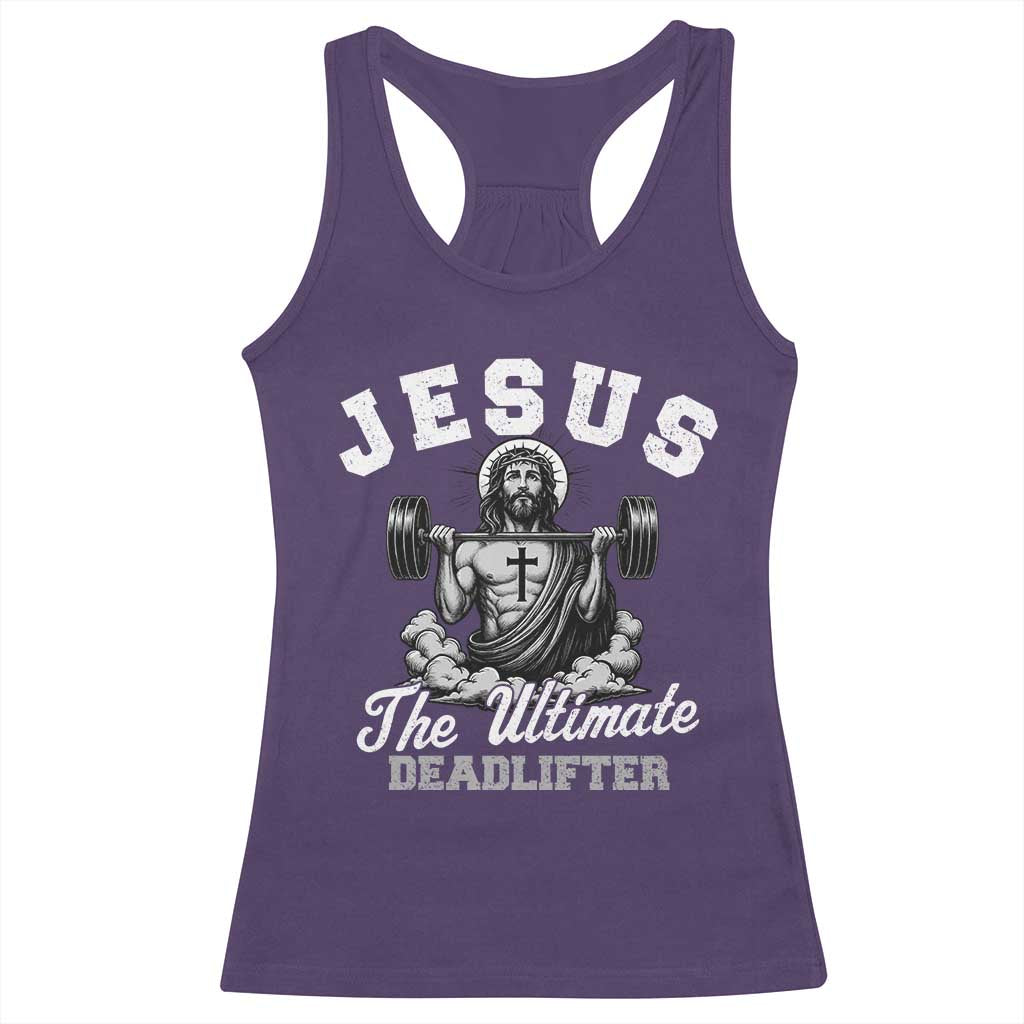 Jesus Deadlifting Racerback Tank Top The Ultimate Deadlifter Christian
