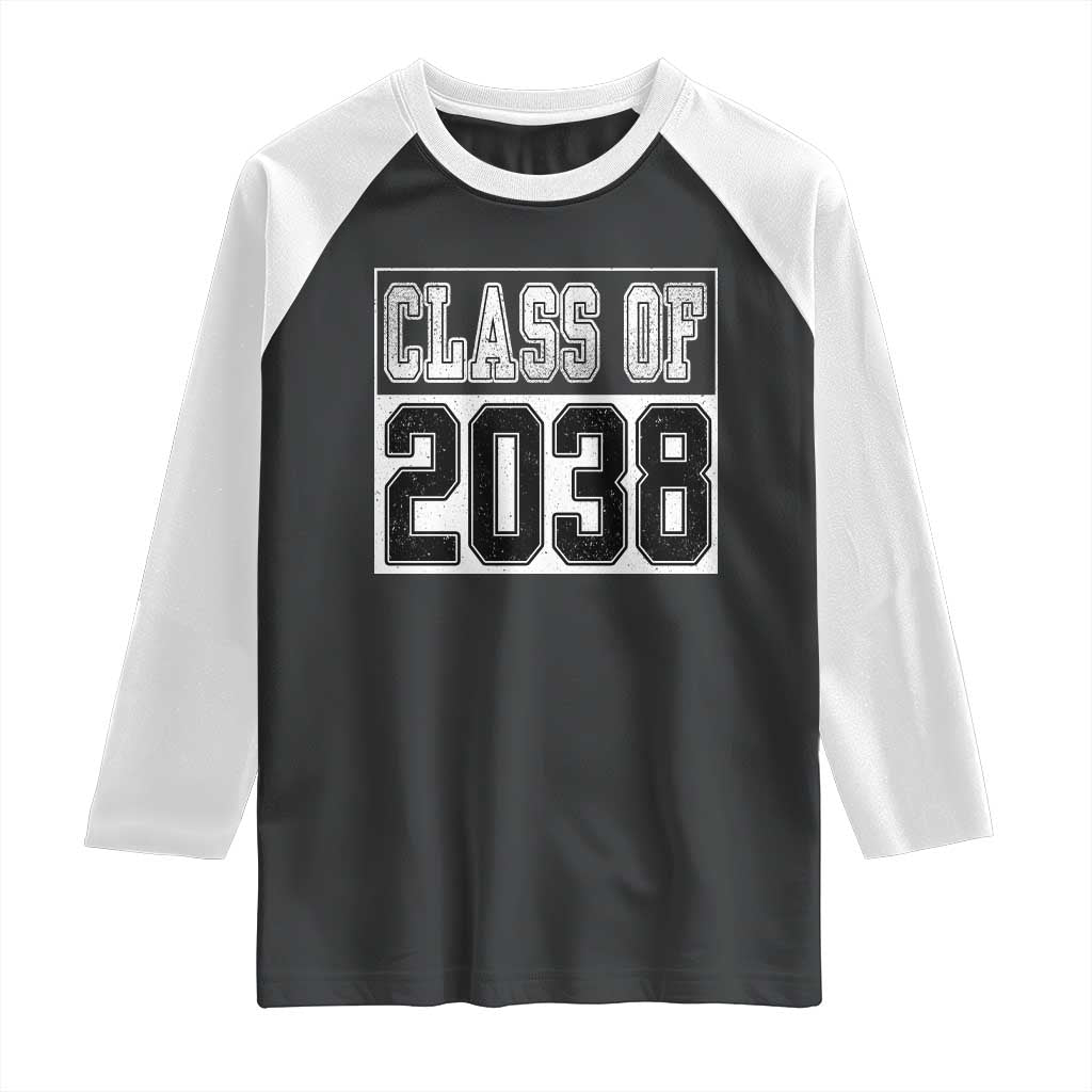 Class of 2038 Raglan Shirt Grow With Me To Graduation - Wonder Print Shop