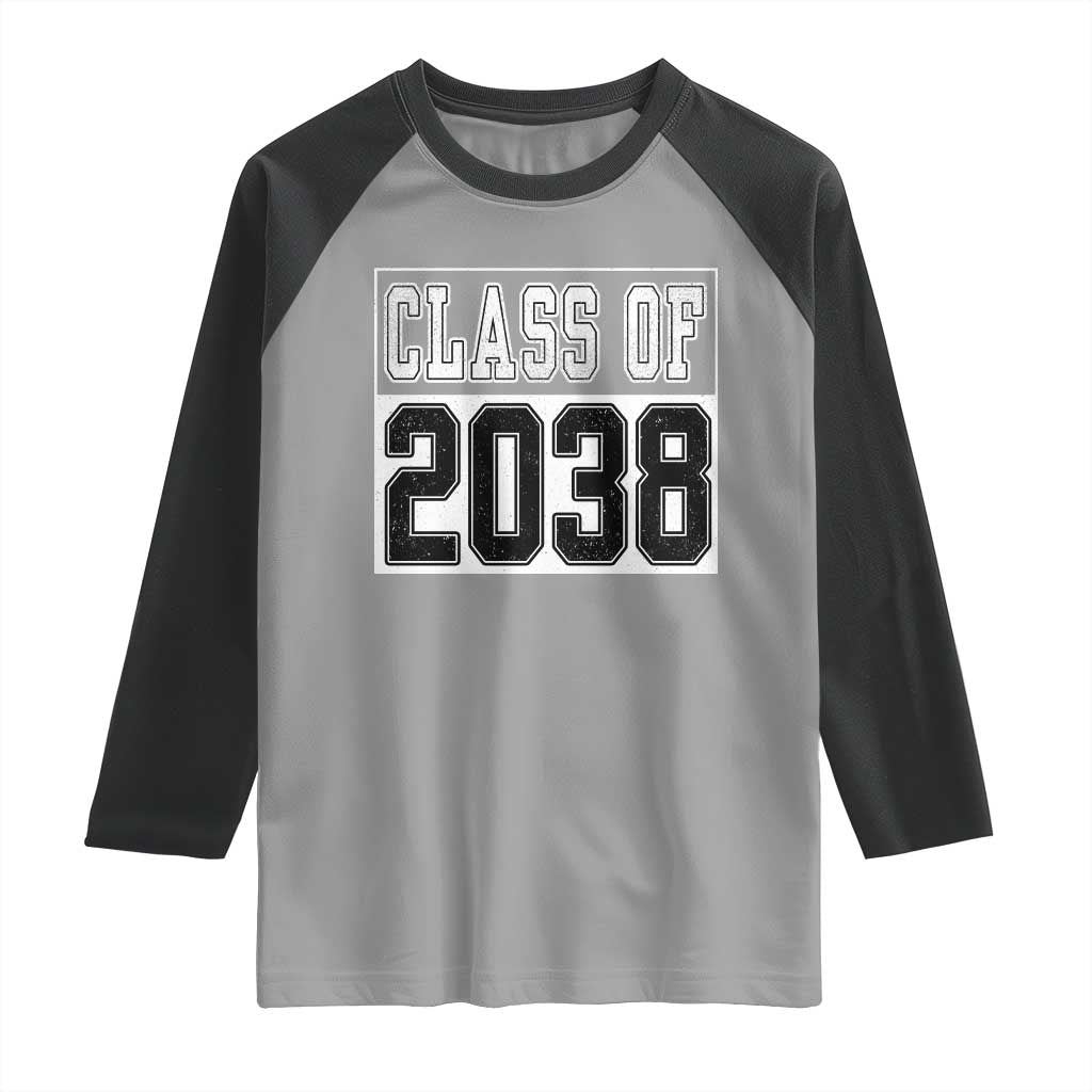 Class of 2038 Raglan Shirt Grow With Me To Graduation - Wonder Print Shop