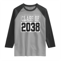 Class of 2038 Raglan Shirt Grow With Me To Graduation - Wonder Print Shop