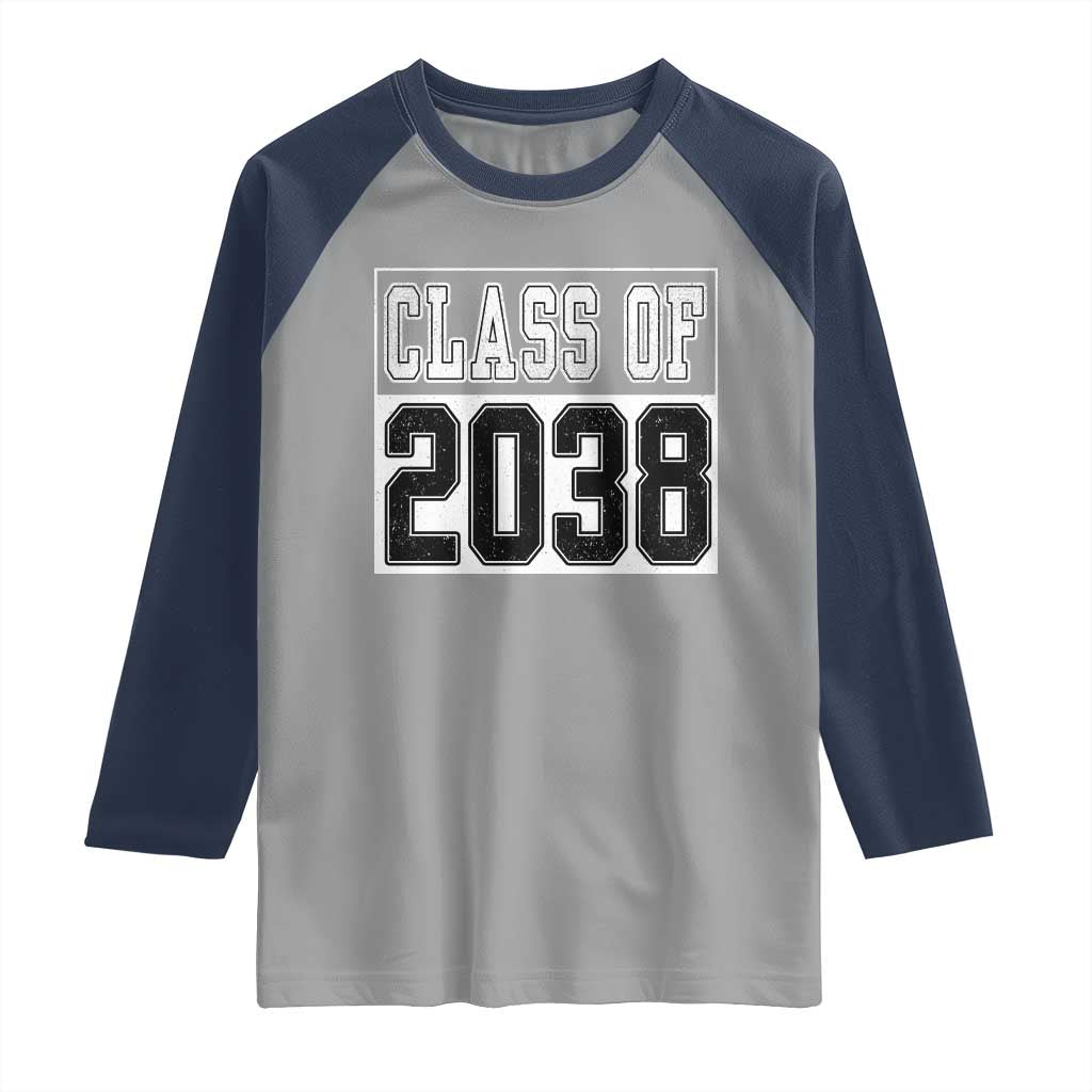 Class of 2038 Raglan Shirt Grow With Me To Graduation - Wonder Print Shop