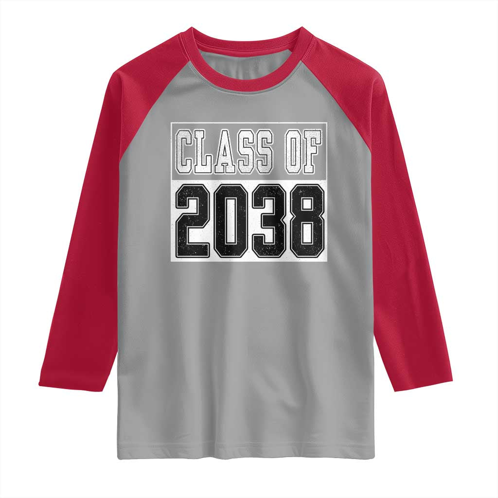 Class of 2038 Raglan Shirt Grow With Me To Graduation - Wonder Print Shop