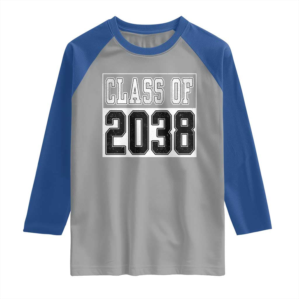 Class of 2038 Raglan Shirt Grow With Me To Graduation - Wonder Print Shop