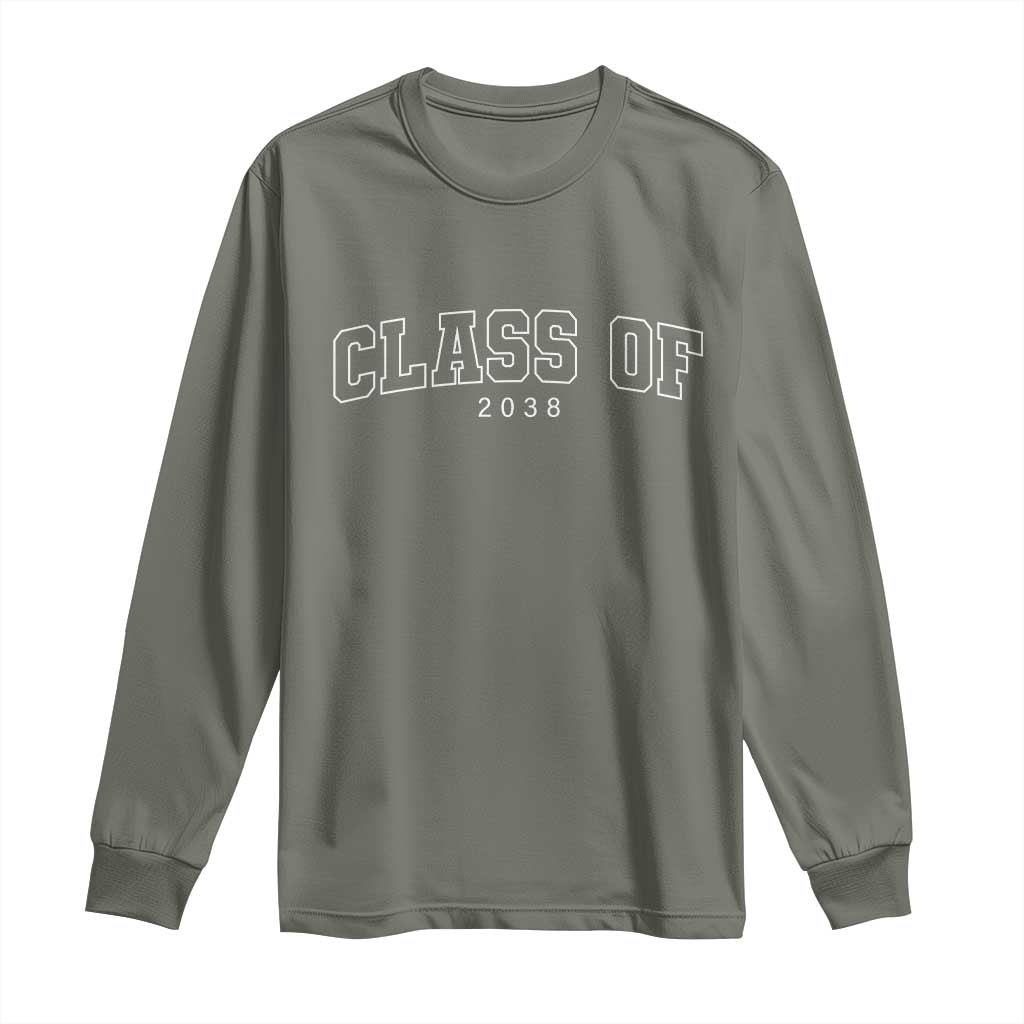 Class of 2038 Long Sleeve Shirt First Day of School Grow With Me Graduation Gift - Wonder Print Shop