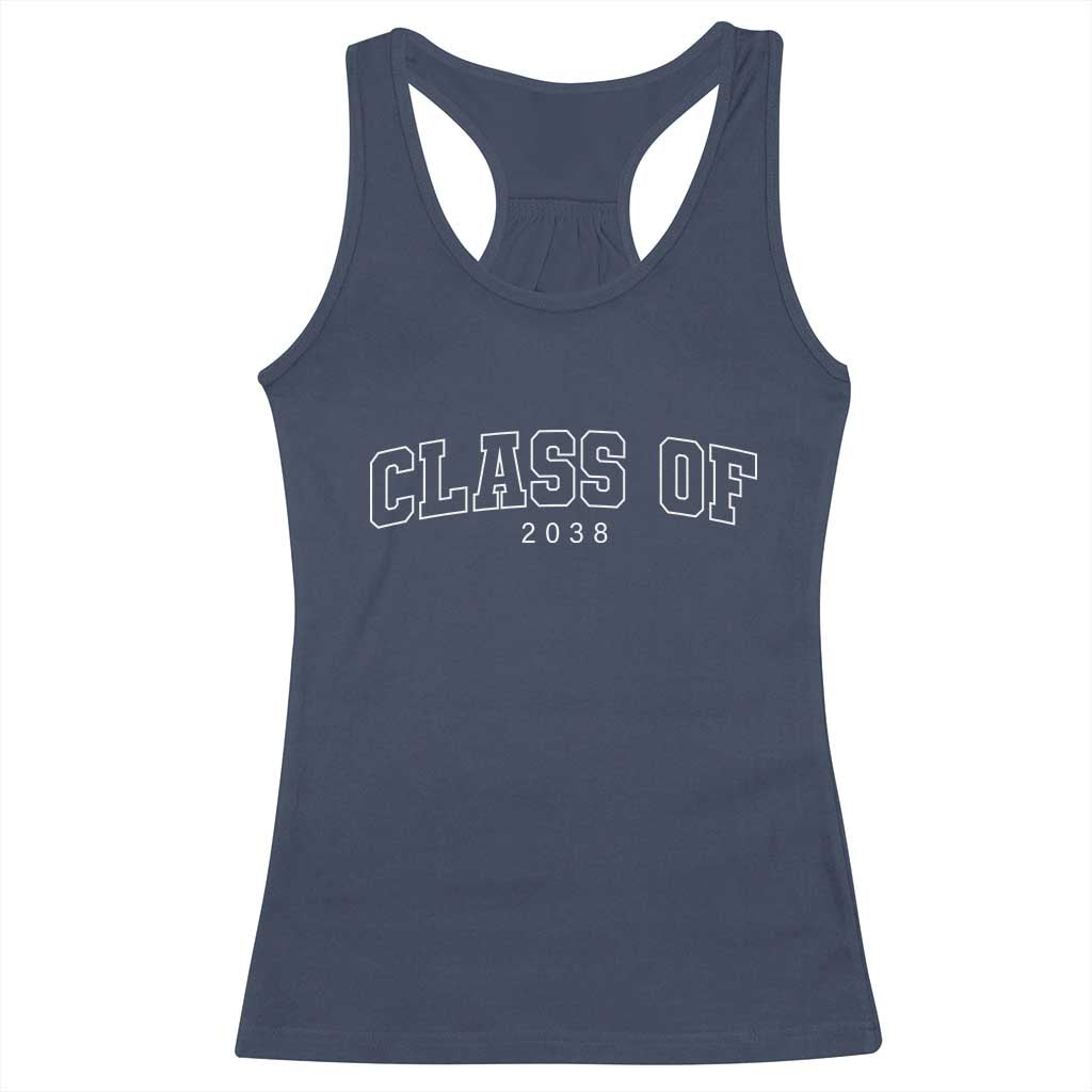 Class of 2038 Racerback Tank Top First Day of School Grow With Me Graduation Gift - Wonder Print Shop