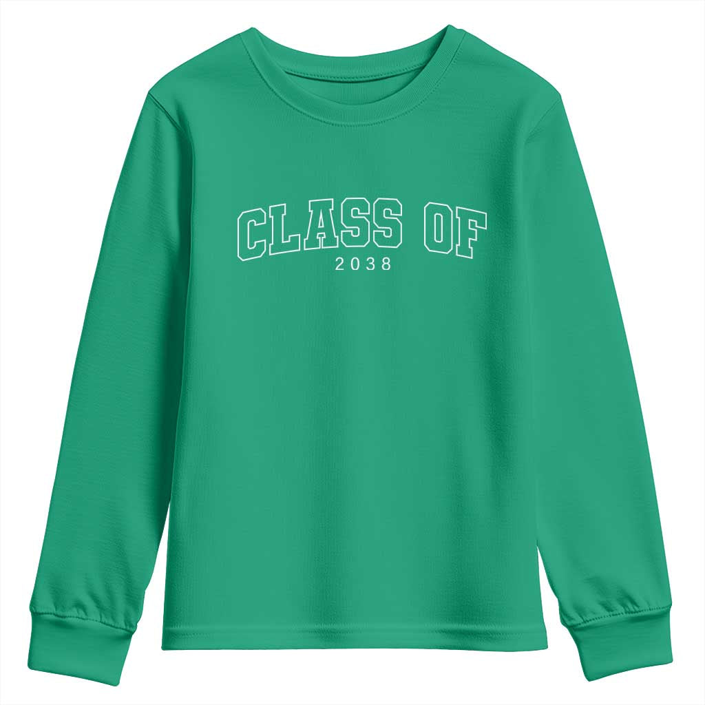 Class of 2038 Youth Sweatshirt First Day of School Grow With Me Graduation Gift - Wonder Print Shop