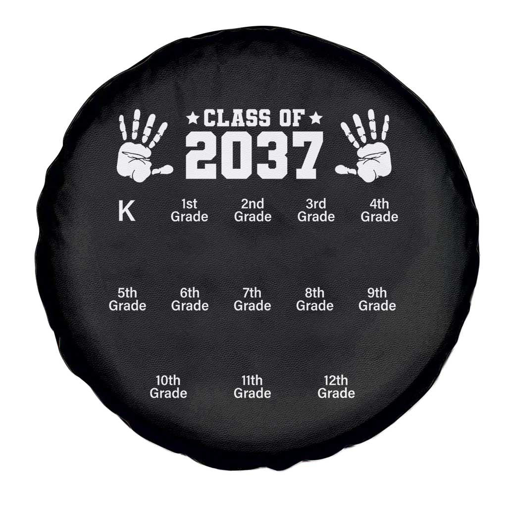 Class of 2037 Grow With Me Spare Tire Cover Handprint K to 12th Grade Graduation - Wonder Print Shop