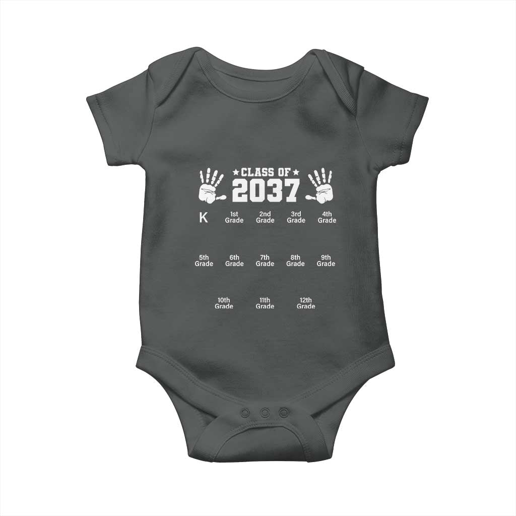 Class of 2037 Grow With Me Baby Onesie Handprint K to 12th Grade Graduation - Wonder Print Shop