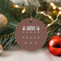 Class of 2037 Grow With Me Ceramic Ornament Handprint K to 12th Grade Graduation - Wonder Print Shop