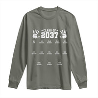 Class of 2037 Grow With Me Long Sleeve Shirt Handprint K to 12th Grade Graduation - Wonder Print Shop