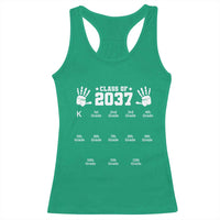 Class of 2037 Grow With Me Racerback Tank Top Handprint K to 12th Grade Graduation - Wonder Print Shop