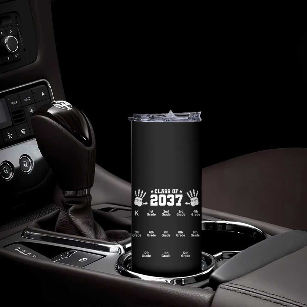 Class of 2037 Grow With Me Skinny Tumbler Handprint K to 12th Grade Graduation - Wonder Print Shop