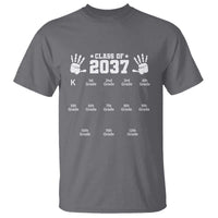 Class of 2037 Grow With Me T Shirt Handprint K to 12th Grade Graduation - Wonder Print Shop
