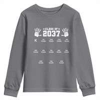 Class of 2037 Grow With Me Youth Sweatshirt Handprint K to 12th Grade Graduation - Wonder Print Shop