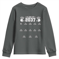 Class of 2037 Grow With Me Youth Sweatshirt Handprint K to 12th Grade Graduation - Wonder Print Shop