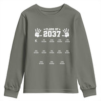 Class of 2037 Grow With Me Youth Sweatshirt Handprint K to 12th Grade Graduation - Wonder Print Shop